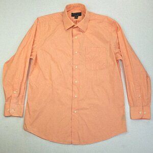 Colours Alexander Julian Size 15-15.5 32/33 Medium Mens Peach Long Sleeve Shirt